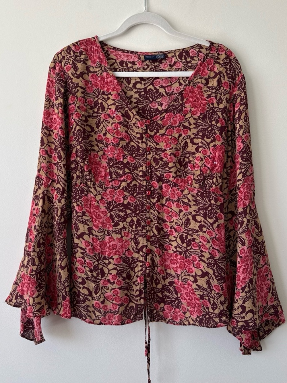 Vintage Y2K Venezia Jeans embellished bell sleeve top